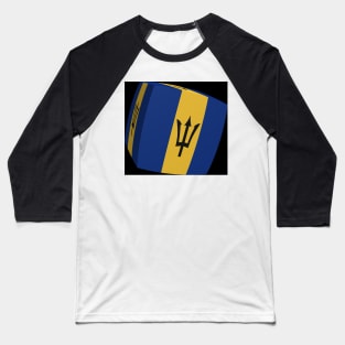 Barbados Flag cubed Baseball T-Shirt